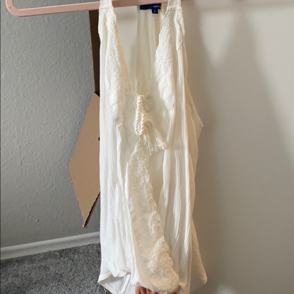 White Flowy Top